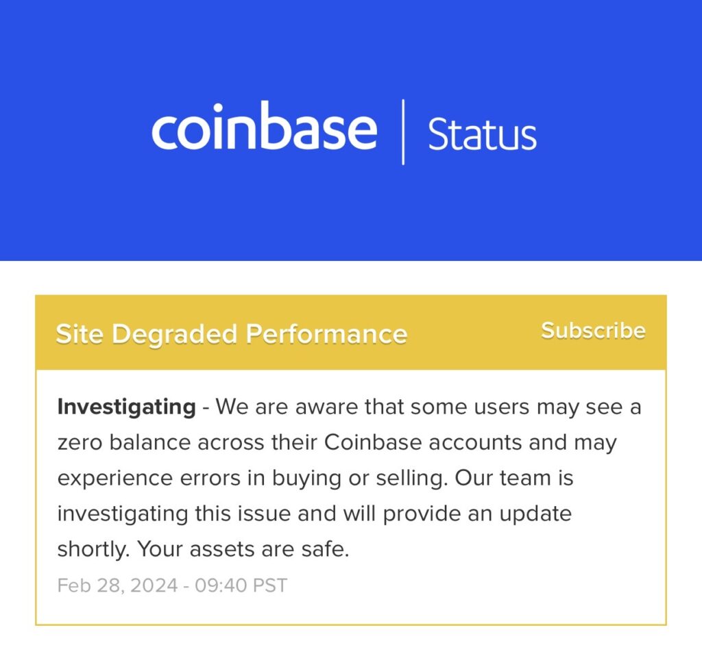 Coinbase Updates 02/28/2024